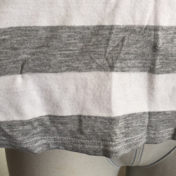 Michael Stars White Gray Yellow Stripe T-Shirt - Picture 5 of 8